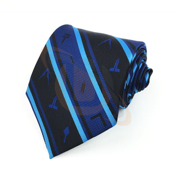 Masonic Regalia Freemason Striped Tie with self print Masonic Symbols Unique Regalia
